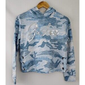 Justice Girls Sweatshirt Hoodie Powder Blue Super Soft Size 14/16 Coquette